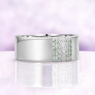 Rotated view showing the flat profile, mirror polish and five tourmalines per channel
