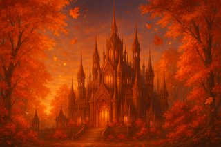 Autumn Court banner inspired by acotar showing the palace 