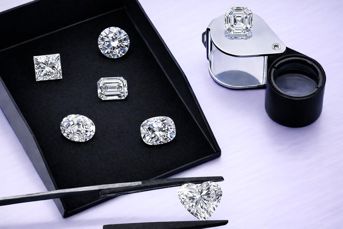 Diamond ring examined during a jewelry appraisal