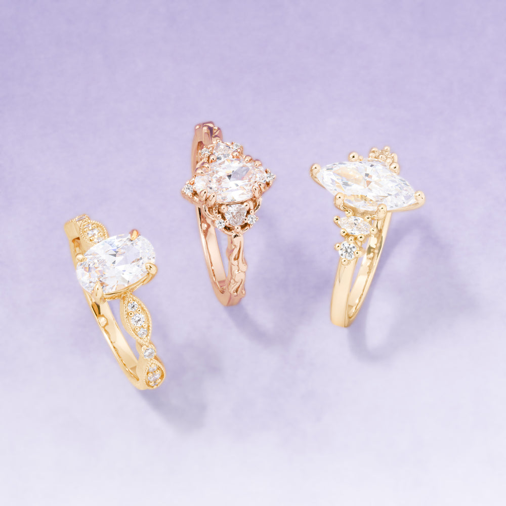 Gold vermeil engagement rings