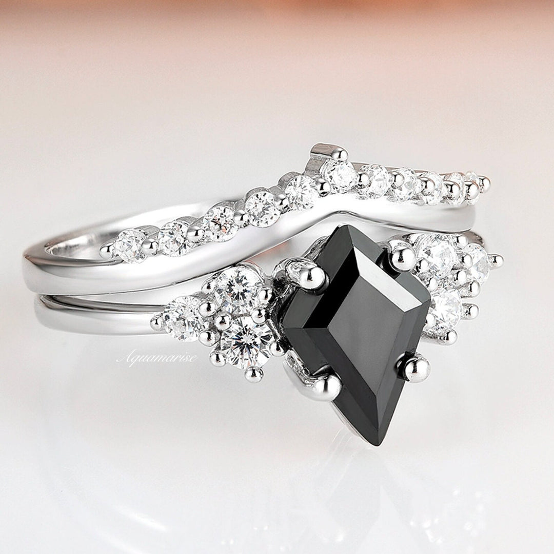 Skylar Black Diamond Ring Set- Sterling Silver