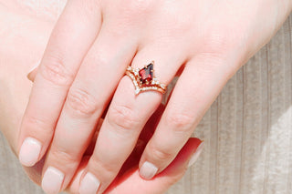 Garnet & Red Fire Opal Whiskey Barrel Couples Ring Set