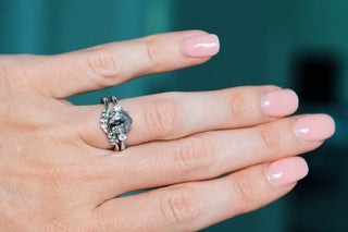 Galaxy Raw Salt & Pepper Diamond (Herkimer Diamond) Ring Set in Sterling Silver