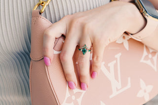 Skye Kite® Emerald Ring Set in 14K Rose Gold Vermeil