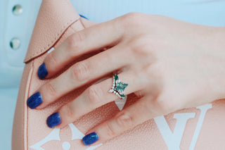 Skye Kite®  Kite Green Moss Agate Ring Set- Sterling Silver