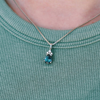 Teardrop Alexandrite Pendant Necklace in Sterling Silver