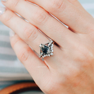 Lilith Salt and Pepper Diamond Ring (Herkimer Diamond)- Sterling Silver