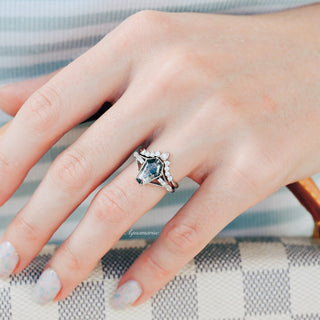 Lilith Salt and Pepper Diamond Ring (Herkimer Diamond)- Sterling Silver