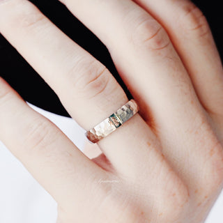 Moss Agate Wedding Band in Sterling Silver (5.5mm)