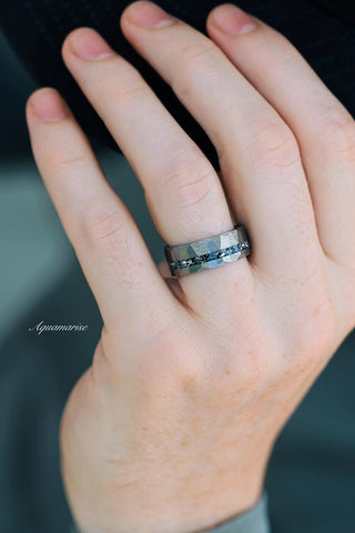 Skye Kite®  Galaxy Salt & Pepper (Herkimer Diamond) and Meteorite Couples Ring Set