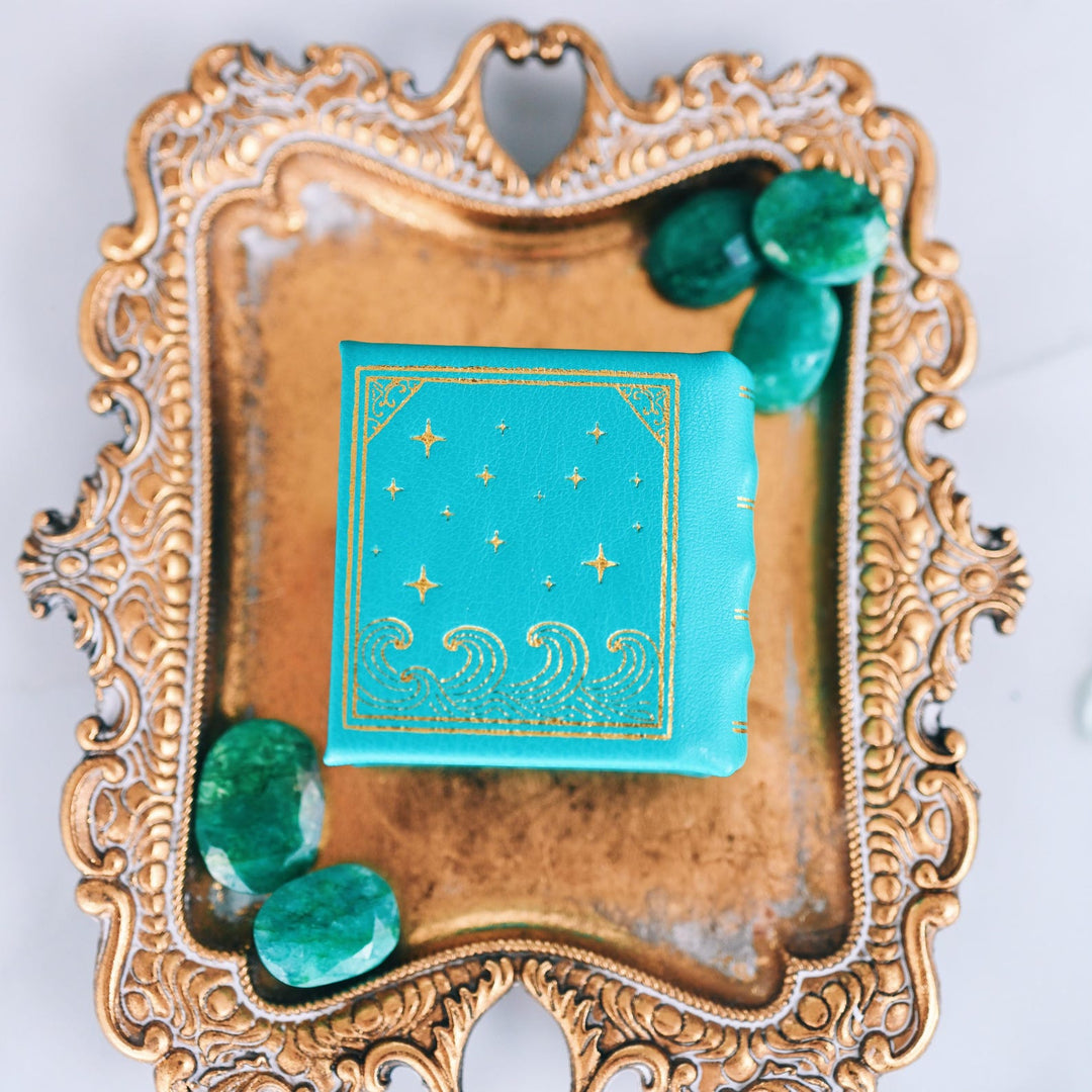 Summer Court Handmade Leather Book Ring Box- Teal Edition (Small)