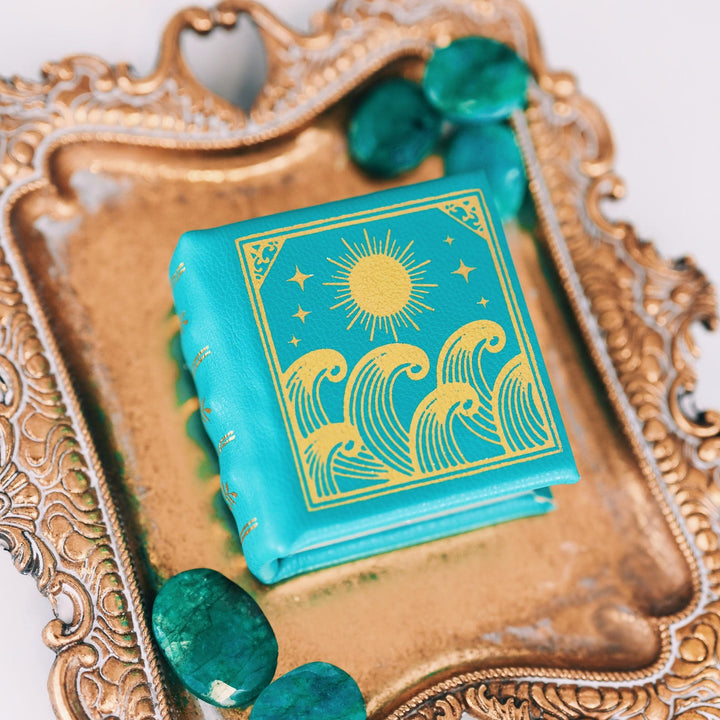 Summer Court Handmade Leather Book Ring Box- Teal Edition (Small)