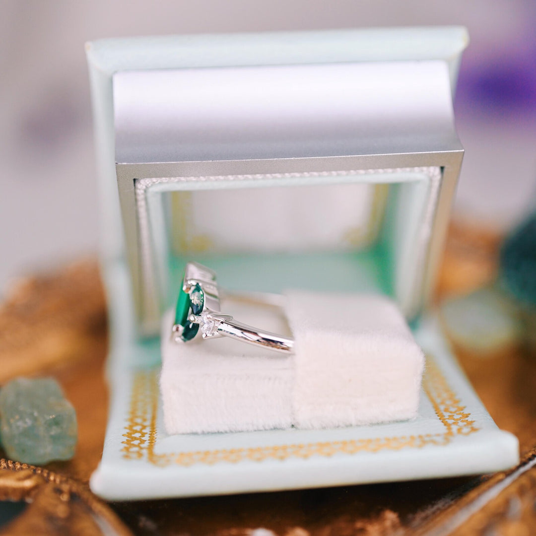 Summer Court Handmade Leather Book Ring Box- Light Green Edition (Small)