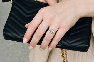 Natural Herkimer Diamond Hexagon Ring Set in Sterling Silver