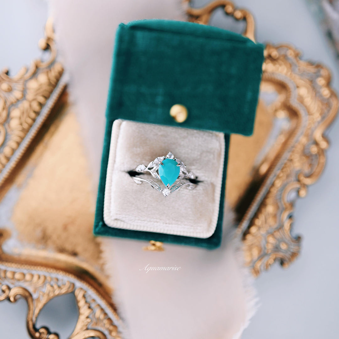 Airee Turquoise Opalescent Blue Sapphire Ring- 925 Sterling Silver