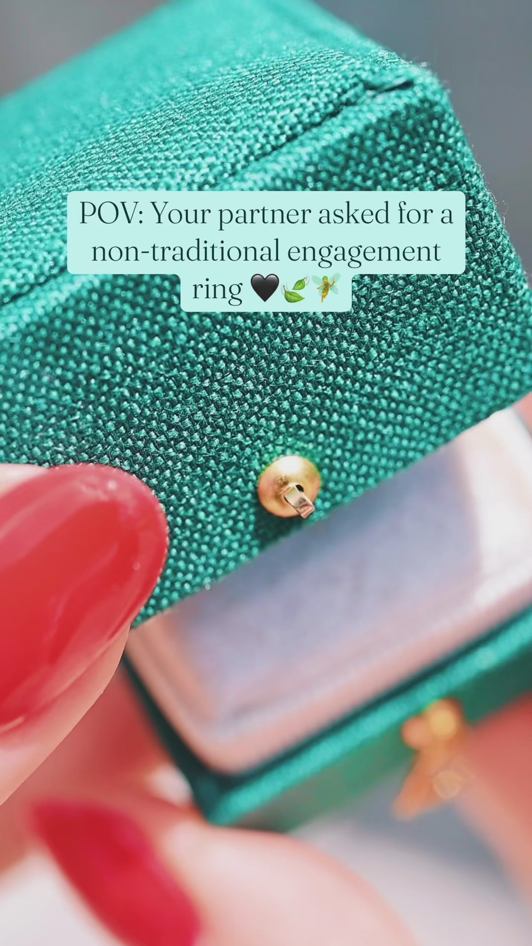 Elara Hexagon Green Moss Agate & Crescent Moon Ring Set in Black Ruthenium