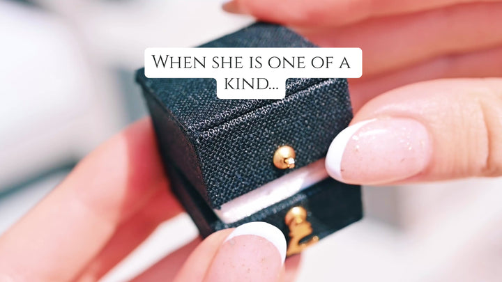 Esme Gray Moissanite & Black Onyx Ring- 14K White Gold