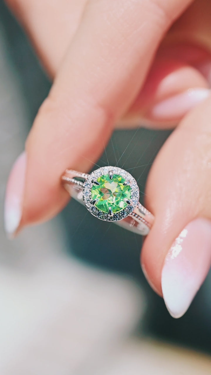 Ella Natural Peridot Ring in Sterling Silver