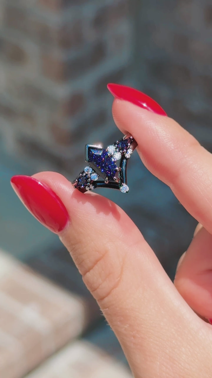 Starry Night Couples Ring