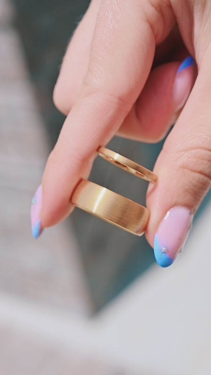 Satin Wedding Band in 14K Solid Yellow Gold (2MM)