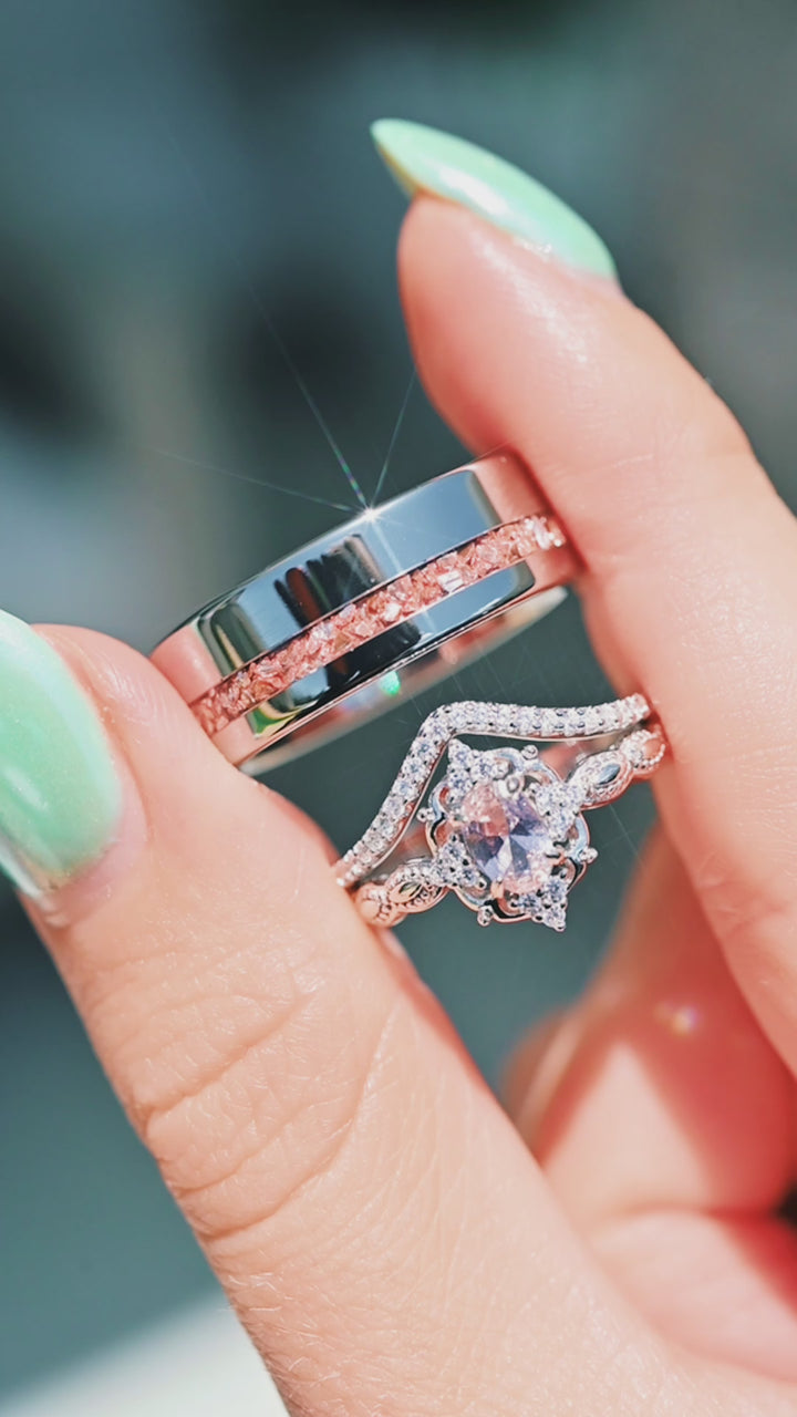 Claire Vintage Morganite Engagement Ring in 14K White Gold