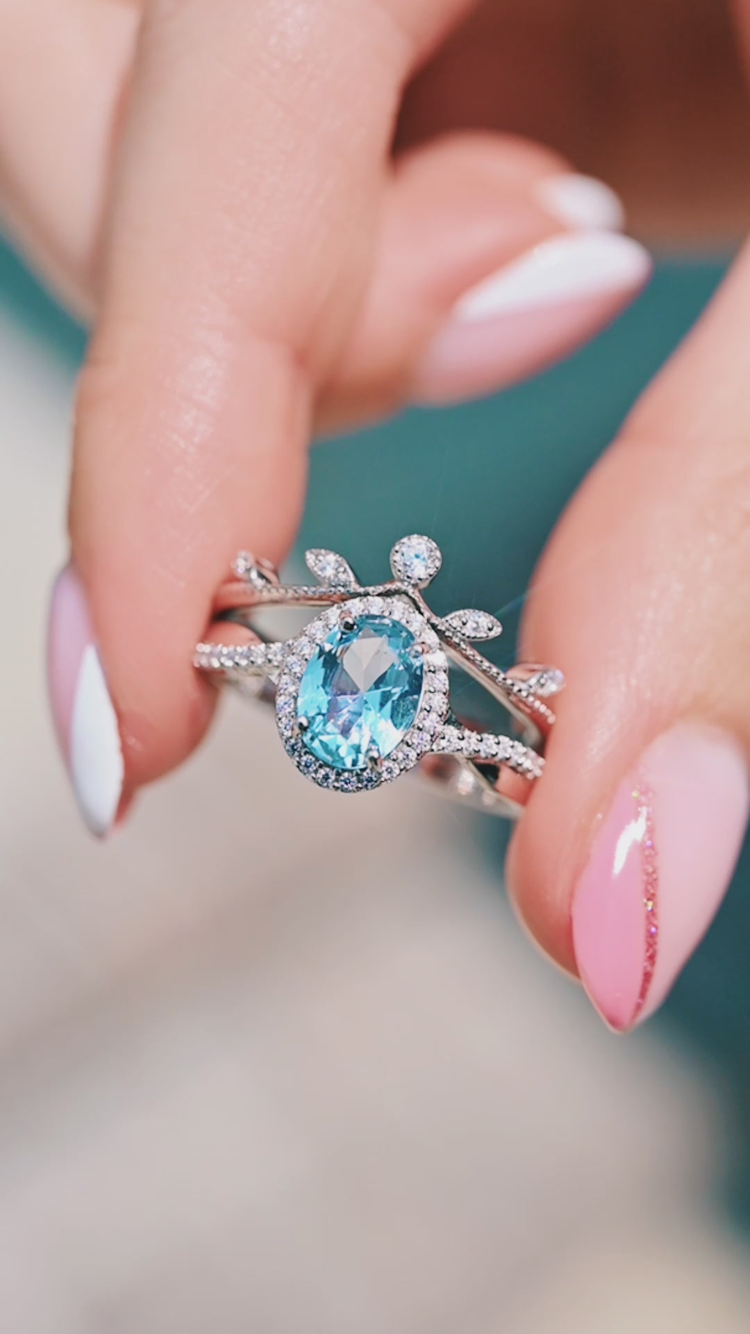 Gemma Aquamarine Ring- Sterling Silver