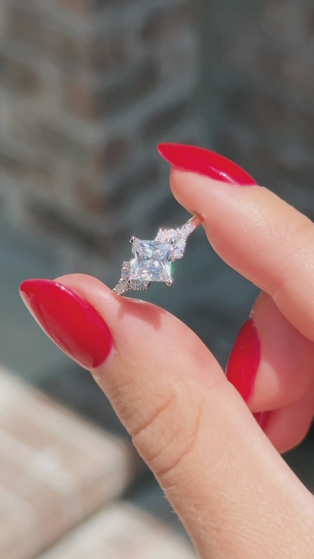 Ellie Simulated Diamond Engagement Ring in Sterling Silver