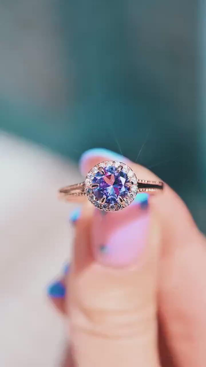 Ella Purple Sapphire in 14K Rose Gold Vermeil
