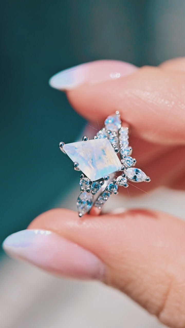 Skye Kite® Rainbow Moonstone Ring Set in Sterling Silver