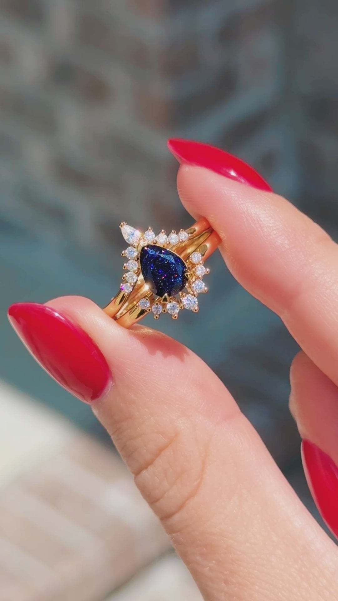 Starry Night Ring Set in 14K Yellow Gold Vermeil