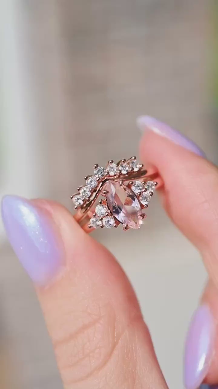 Petite Crown Stacking Wedding Band in 14K Rose Gold Vermeil