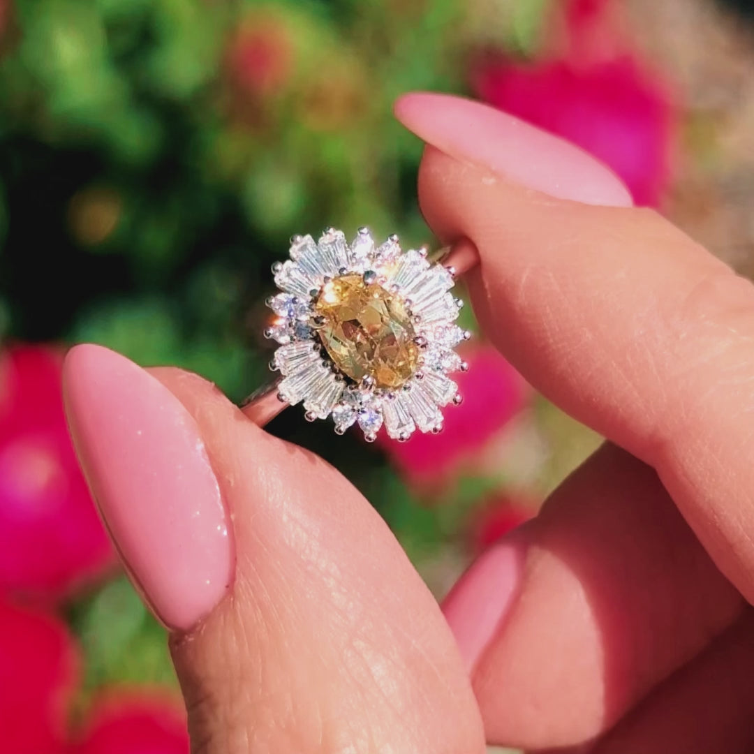 Victoria Natural Citrine Ring in Sterling Silver