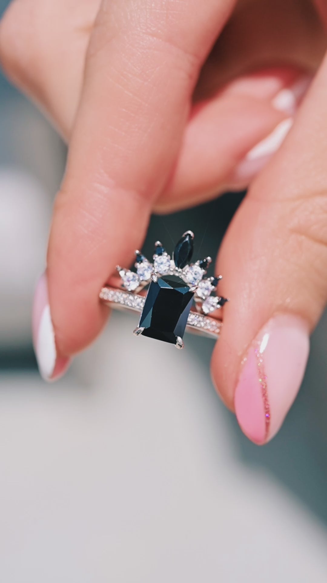 Ava Black Onyx Ring- 925 Sterling Silver
