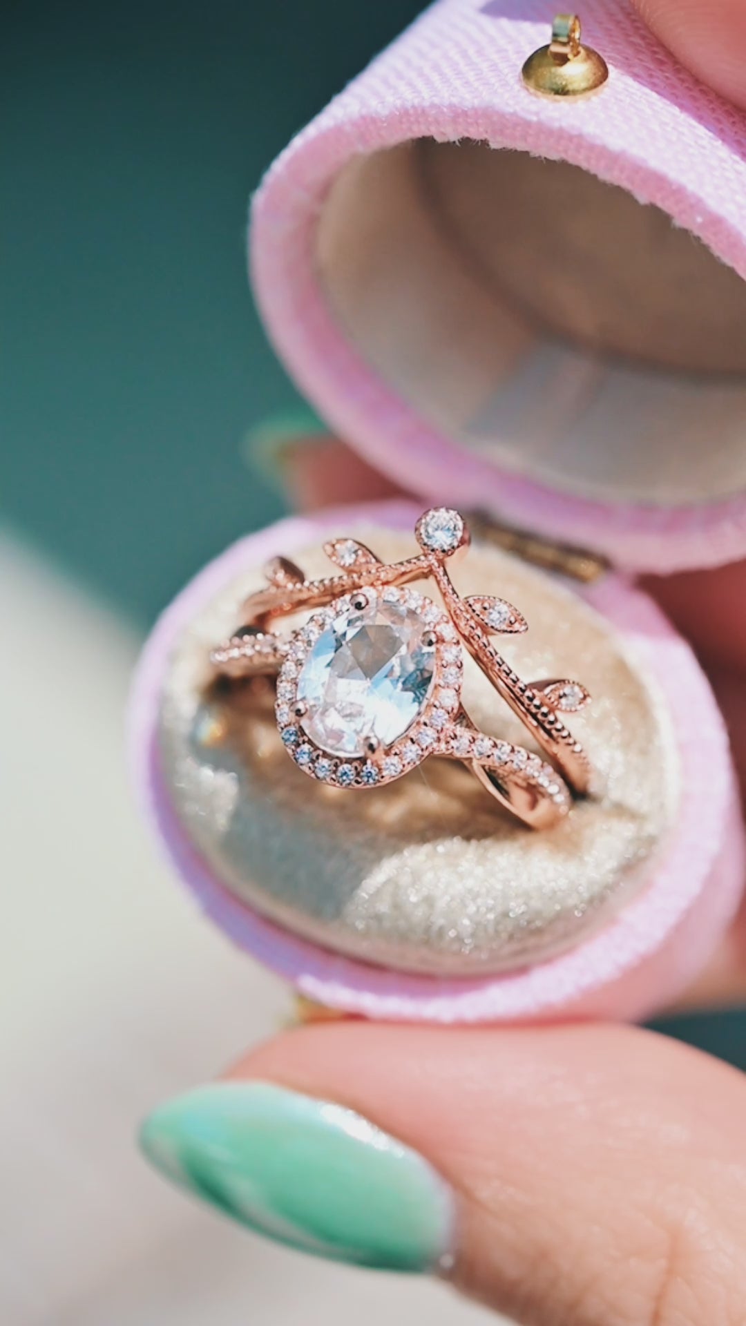 Leaf Wedding Band in 14K Solid Rose Gold