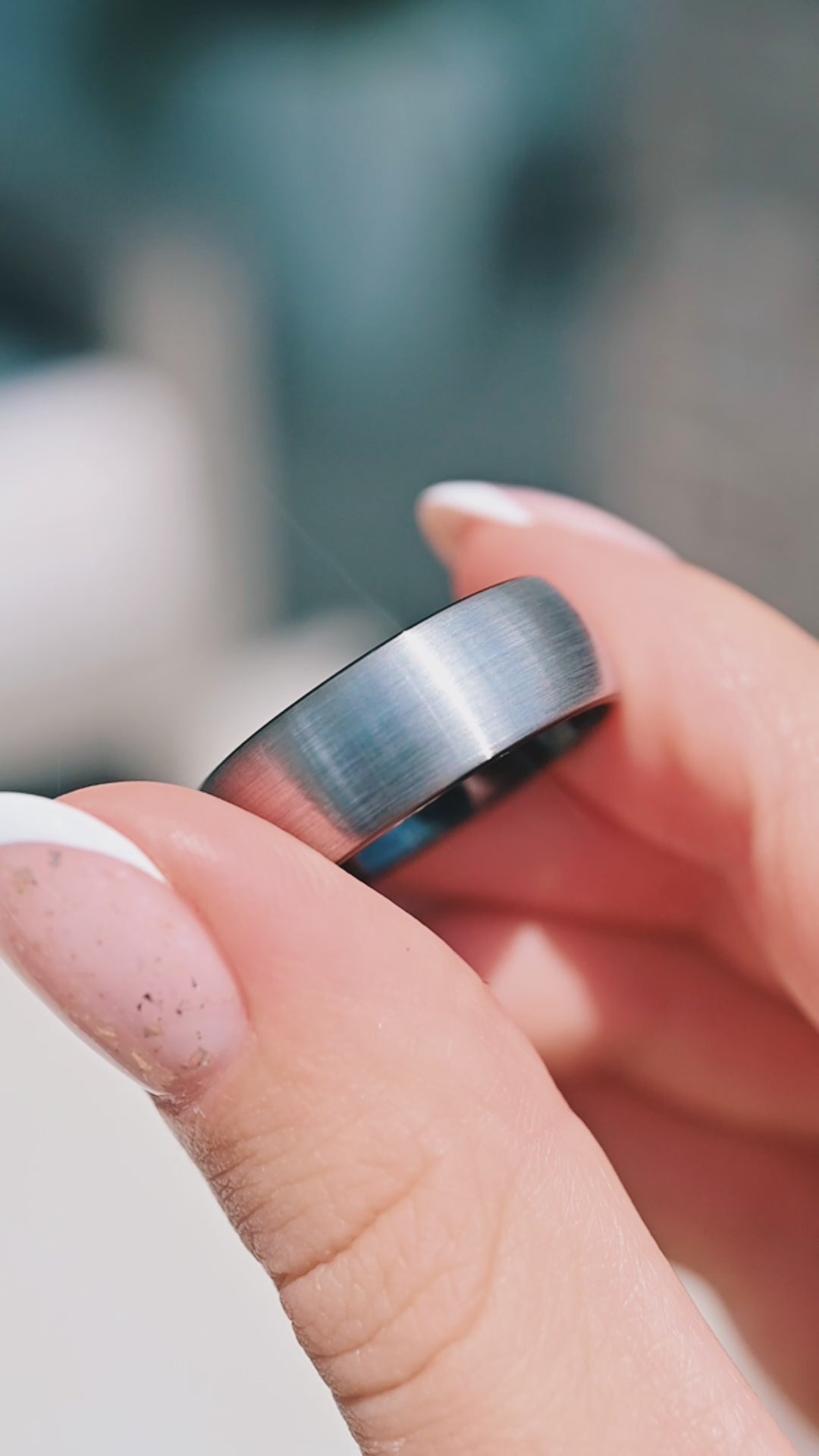 Minimalist Wedding Band- 8MM Two-Tone Tungsten (Black & Silver)