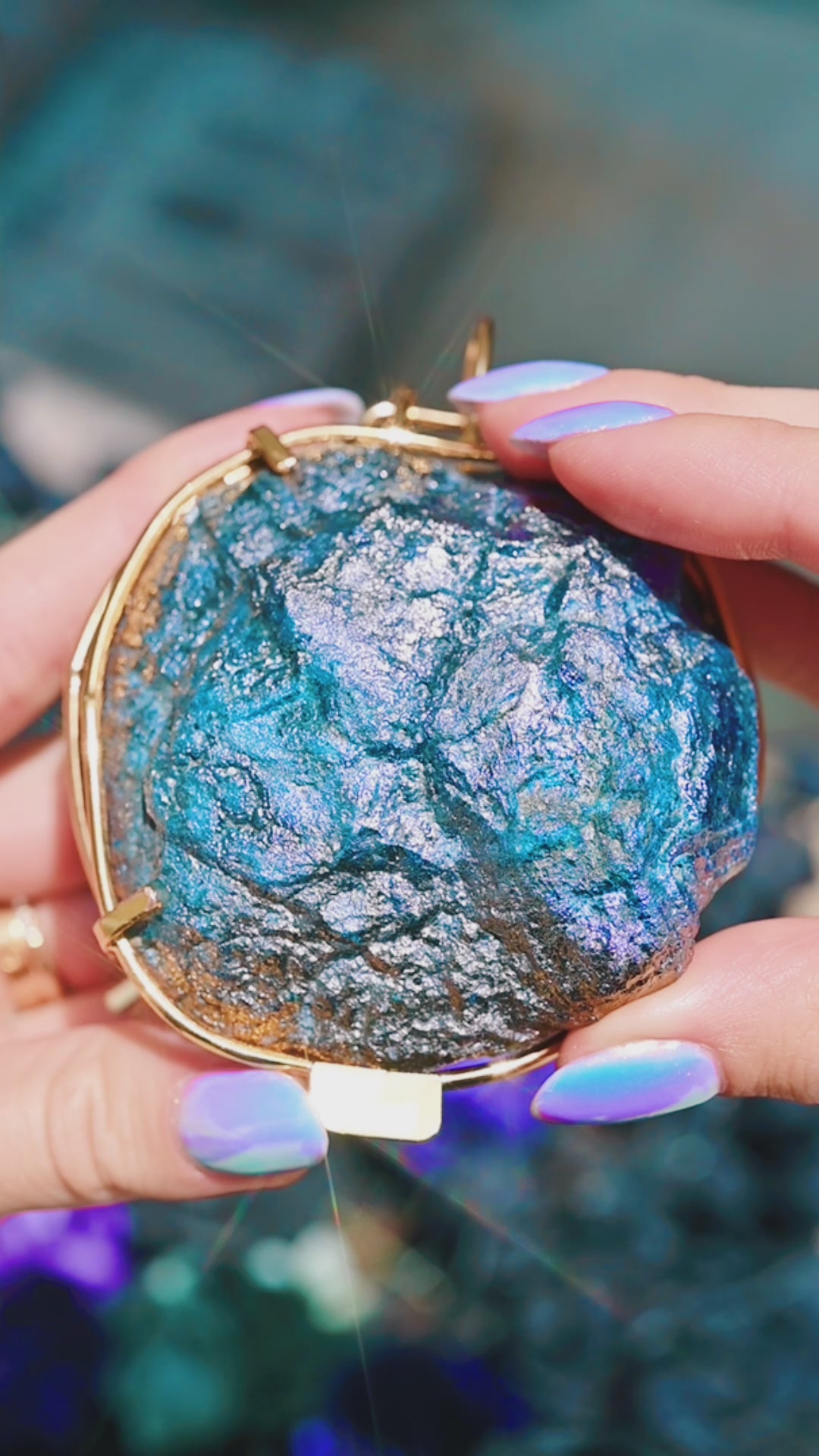 Geode Ring Box - Crystal Engagement Ring Holder for Proposal or Keepsake