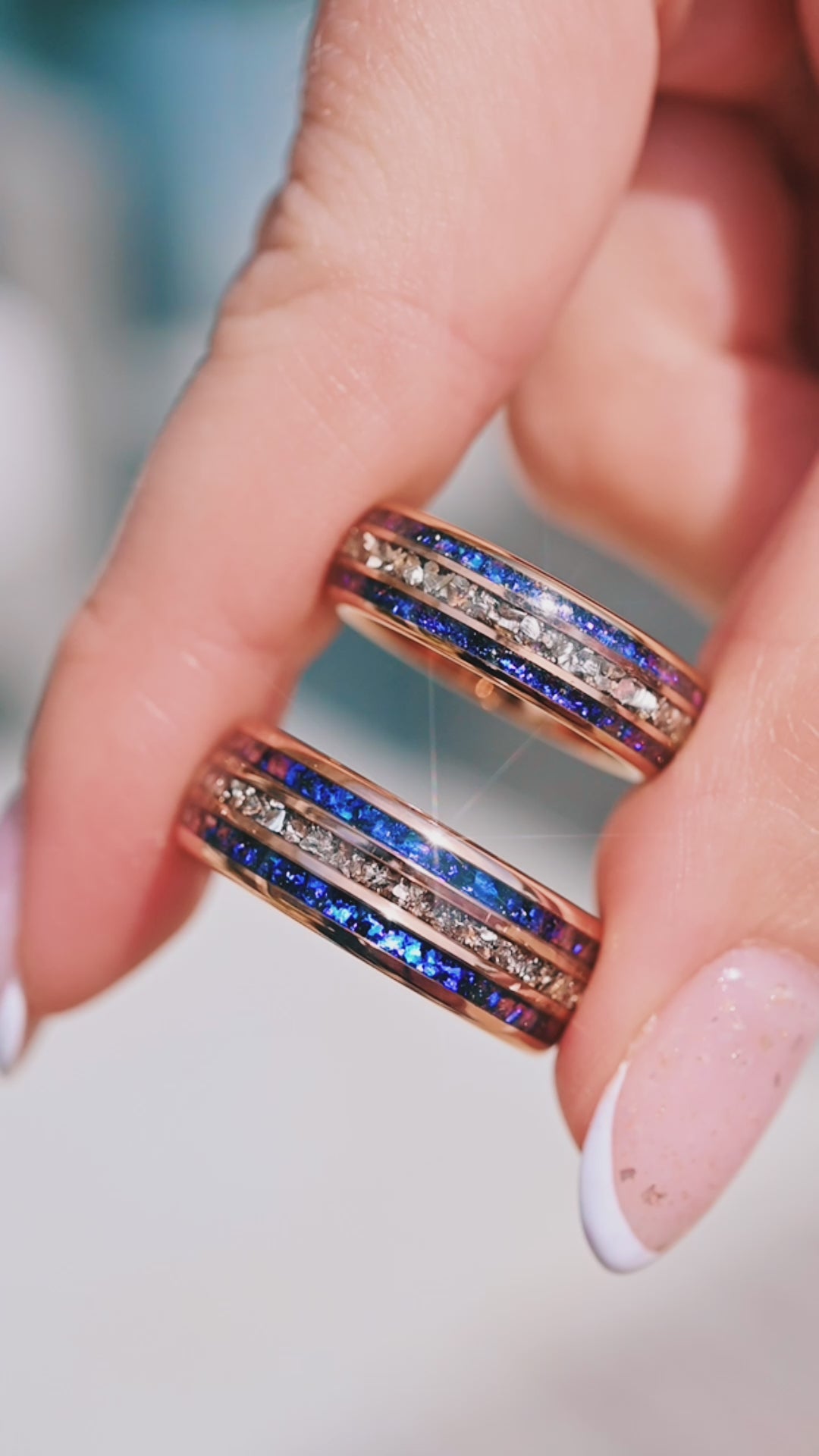 Orion Nebula™ & Crushed Diamond Couples Ring