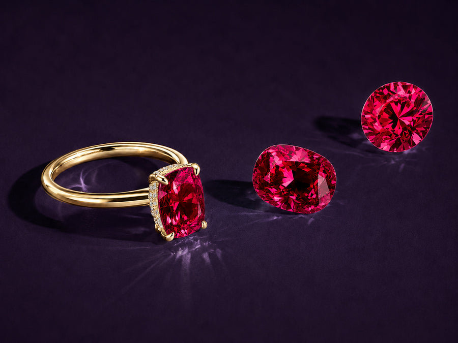 Ruby engagement ring by Aquamarise shown in a collection banner
