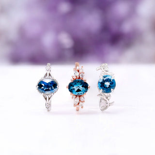 three London blue topaz rings November birthstone banner