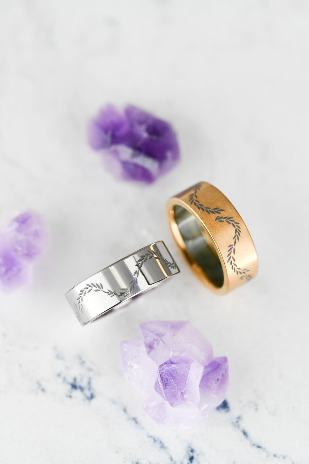 Titanium men's wedding bands