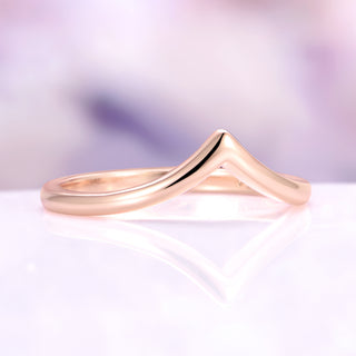 v shaped rose gold wedding ring