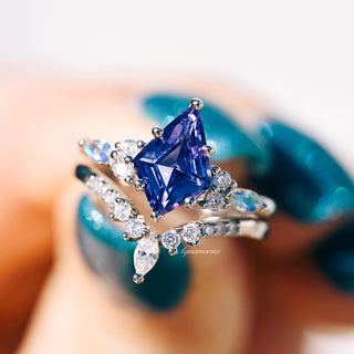Skye Kite® Alexandrite & Moonstone Engagement Ring Set- 14K White Gold