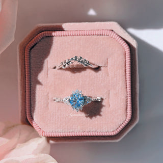 Vintage Round Cut Aquamarine Ring in Sterling Silver