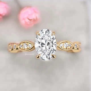 Kylie Lab-Grown Diamond Engagement Ring- 14K Solid Yellow Gold (IGI Certified)