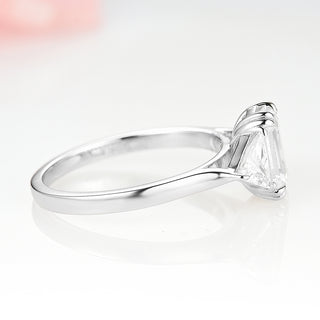 Emerald Cut Lab-Grown Diamond Engagement Ring- 14K White Gold (IGI Certified)