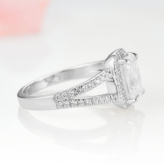 Emerald Cut Lab-Grown Diamond Engagement Ring- 14K White Gold (IGI Certified)