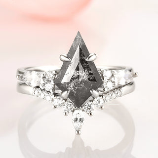 Skye Kite® Galaxy Raw Herkimer Diamond Ring Set in Sterling Silver (Salt & Pepper Diamond)