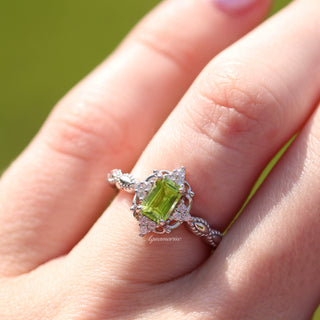 Claire Vintage Natural Peridot Ring in Sterling Silver