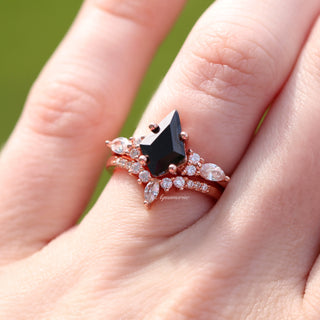Skye Kite® Black Onyx Engagement Ring Set in 14K Solid Rose Gold