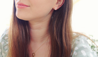 Iris Oval Cut Morganite Stud Earrings in 14K Rose Gold Vermeil